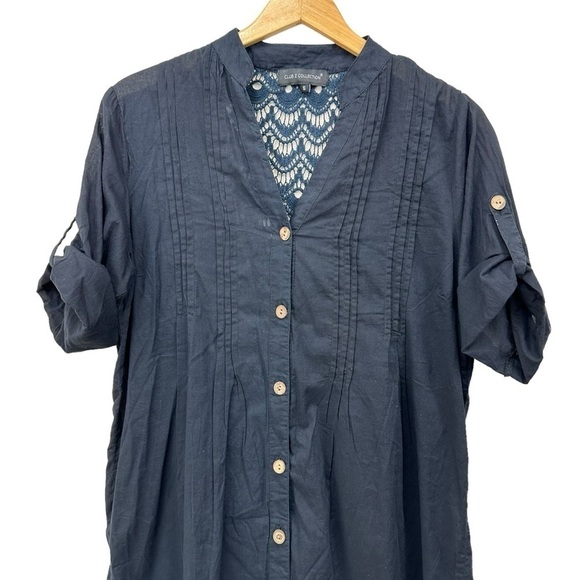 Club Z Collection Navy Lace Swim Coverup Dress, Small - Picture 8 of 13